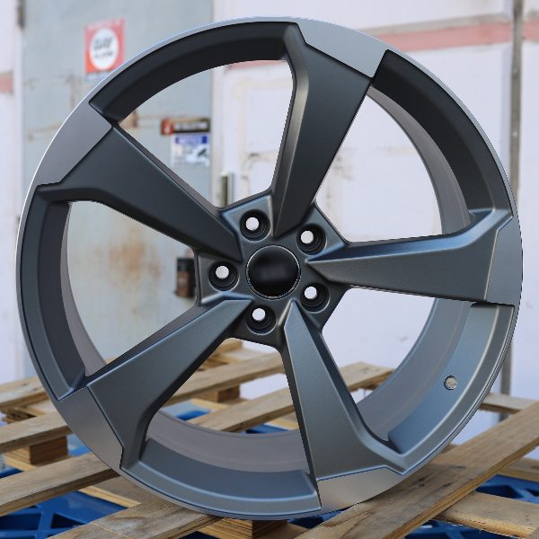 AU02 | Audi Style Wheels | Matte Grey Machined Face