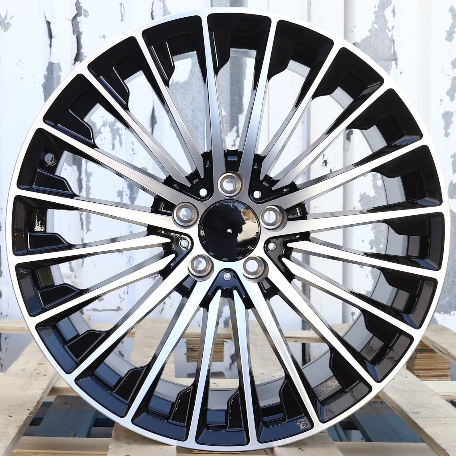 MB09 | 2025 Mercedes Turbine Style Wheels | Black Machined Face — photo 1