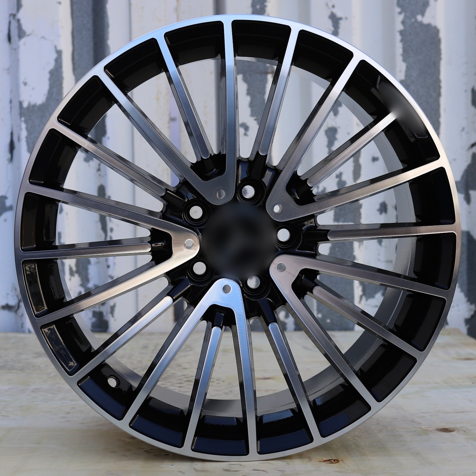 MB15 | Mercedes-Benz Style Wheels | Black Machined Face — photo 1