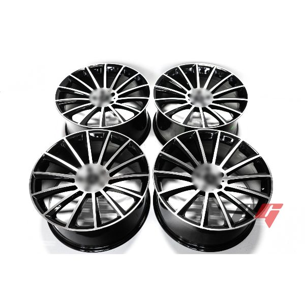19" Sleek Black Machined Face Wheels | 19x8.5 ET42 / 19x9.5 ET45 5x112 CB66.6 | Staggered Set of 4 Fits BMW